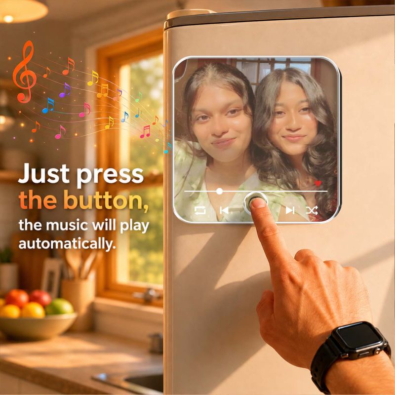 Personalized Gift for Best Friends  Custom Musical Fridge Magnet with Photo & Any Song Birthday Gift for Bestie & Friendship Day Gift for Female Friend Long Distance Gift